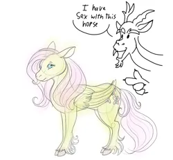 Size: 925x855 | Tagged: suggestive, artist:elementalmud, derpibooru import, discord, fluttershy, draconequus, pegasus, pony, g4, colored sketch, discoshy, female, image, male, mare, png, shipping, sketch, speech bubble, straight, unshorn fetlocks