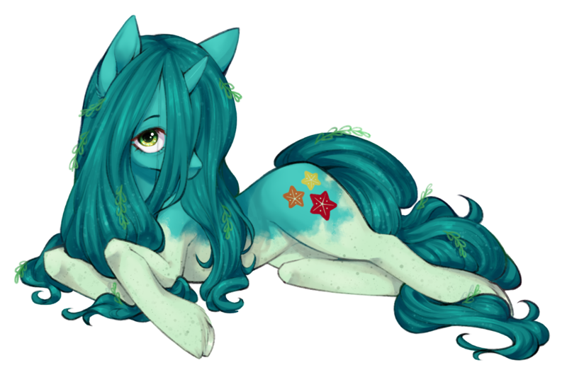 Size: 1278x852 | Tagged: safe, artist:lisspurple, derpibooru import, oc, oc:sea star, unofficial characters only, pony, unicorn, female, horn, image, lying down, mare, png, prone, simple background, solo, transparent background, unicorn oc, unshorn fetlocks