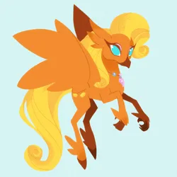 Size: 800x800 | Tagged: safe, derpibooru import, oc, hippogriff, blue eyes, hippogriff oc, image, jpeg, orange coat, solo, yellow mane