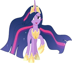 Size: 3424x3000 | Tagged: safe, artist:cloudy glow, derpibooru import, princess twilight 2.0, twilight sparkle, twilight sparkle (alicorn), alicorn, pony, g4, the last problem, ethereal mane, ethereal tail, female, future twilight, high res, hoof shoes, image, jewelry, mare, my little pony, older, older twilight, older twilight sparkle (alicorn), png, princess shoes, raised hoof, regalia, simple background, tail, tall, thin, transparent background, vector