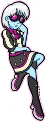 Size: 1104x2896 | Tagged: safe, artist:cqmorrell, derpibooru import, photo finish, human, equestria girls, g4, color outline, female, image, jpeg, leaning, simple background, smiling, solo, white background