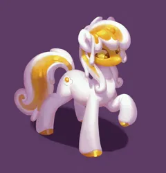 Size: 1505x1565 | Tagged: safe, artist:orchidpony, derpibooru import, oc, oc:sunny side, ponified, unofficial characters only, earth pony, food pony, original species, pony, colored pupils, egg, egg (food), egg pony, female, food, fried egg, image, mare, png, raised hoof, simple background, solo