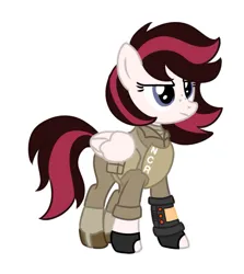 Size: 843x947 | Tagged: safe, artist:sw.f, derpibooru import, oc, oc:hobor, unofficial characters only, pegasus, pony, armor, clothes, fallout, female, freckles, image, jpeg, mare, ncr, pegasus oc, pipboy, pipbuck, pony oc, solo, wings