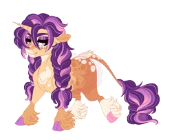 Size: 4800x3900 | Tagged: safe, artist:gigason, derpibooru import, oc, oc:blackberry cookie, classical unicorn, pony, unicorn, cloven hooves, female, fetlock tuft, horn, image, leonine tail, mare, offspring, parent:oc:love letter, parent:sugar belle, parents:canon x oc, png, simple background, solo, transparent background, unshorn fetlocks, watermark