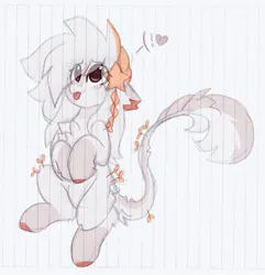 Size: 1462x1515 | Tagged: safe, artist:little-sketches, ponerpics import, oc, oc:ayaka, unofficial characters only, earth pony, pony, :p, blaze (coat marking), butt fluff, cheek fluff, chest fluff, colored hooves, digitally colored, earth pony oc, emanata, ethereal mane, eye clipping through hair, eyebrows visible through hair, female, floating heart, floppy ears, hairclip, heart, hooves to the chest, hooves together, image, jpeg, leg fluff, leonine tail, looking up, mare, plant, sitting, socks (coat marking), solo, starry mane, stars, streamers, tongue out, traditional art