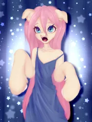 Size: 3000x4000 | Tagged: safe, artist:kittencoffin, derpibooru import, fluttershy, anthro, pony, .mov, shed.mov, g4, clothes, dress, image, png, pony.mov, solo