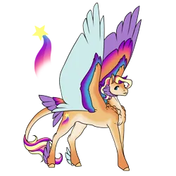 Size: 2000x2000 | Tagged: safe, artist:oneiria-fylakas, derpibooru import, oc, oc:rainbow startrail, pegasus, pony, cheek feathers, colored wings, feathered fetlocks, image, male, multicolored wings, offspring, parent:hitch trailblazer, parent:zipp storm, parents:stormblazer, png, simple background, solo, stallion, tail, tail feathers, transparent background, wings