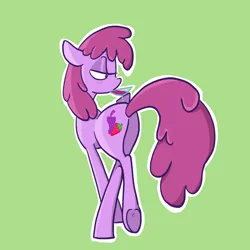 Size: 2048x2048 | Tagged: safe, artist:pfeffaroo, derpibooru import, berry punch, berryshine, earth pony, pony, g4, alcohol, berry butt, blushing, butt, drink, drinking, drunk, female, high res, image, lidded eyes, mare, martini glass, plot, png, solo, underhoof