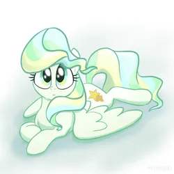 Size: 2048x2048 | Tagged: safe, artist:pfeffaroo, derpibooru import, vapor trail, pegasus, pony, g4, cute, female, high res, image, looking at you, lying down, mare, png, prone, solo, vaporbetes, wings