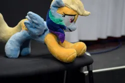 Size: 4928x3264 | Tagged: safe, derpibooru import, applejack, rainbow dash, g4, 2015, galacon, image, irl, jpeg, photo, plushie, transformation