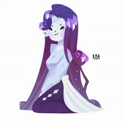 Size: 2560x2560 | Tagged: safe, artist:kva, derpibooru import, rarity, human, equestria girls, g4, beads, clothes, female, image, jpeg, long hair, simple background, sitting, solo, solo female, white background