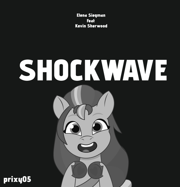 Size: 1194x1242 | Tagged: safe, artist:edy_january, artist:prixy05, derpibooru import, editor:edy_january, sunny starscout, earth pony, pony, g5, my little pony: tell your tale, album, album cover, black and white, black background, call of duty, call of duty zombies, elena siegman, grayscale, image, kevin sherwood, monochrome, music, png, simple background, solo, song, youtube, youtube link