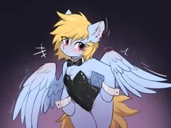 Size: 2732x2048 | Tagged: safe, artist:gale spark, derpibooru import, oc, oc:gale spark, unofficial characters only, pegasus, pony, bowtie, bunny suit, clothes, image, png, solo, wings