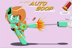 Size: 2500x1689 | Tagged: safe, artist:trackheadtherobopony, derpibooru import, oc, oc:goldheart, pony, robot, robot pony, ammunition, dummy, image, png, shotgun shell, solo, text