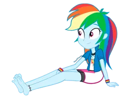 Size: 1990x1573 | Tagged: safe, artist:paco777yuyu, derpibooru import, rainbow dash, equestria girls, g4, barefoot, beautiful, cute, feet, female, fetish, foot fetish, image, png, pretty, sexy, simple background, soles, solo, transparent background