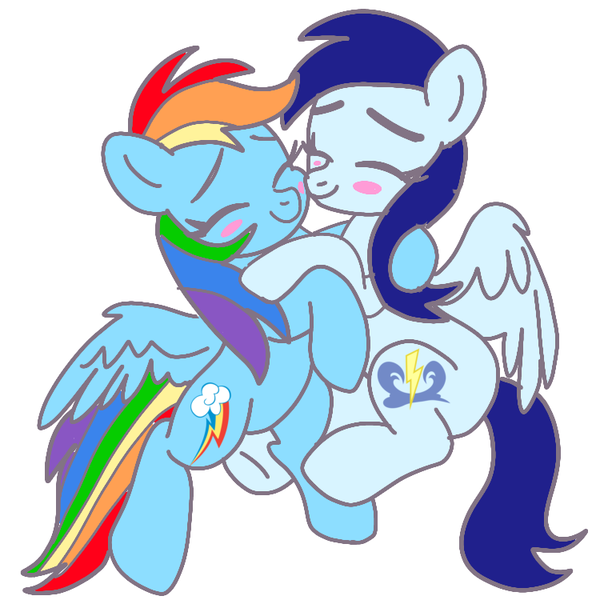 Size: 750x750 | Tagged: safe, artist:glidedash, derpibooru import, rainbow dash, soarin', pegasus, pony, g4, female, glide, half r63 shipping, image, lesbian, male, mare, png, rule 63, ship:glidedash, shipping, soarindash, straight