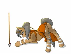 Size: 1600x1200 | Tagged: suggestive, derpibooru import, pony, unicorn, clothes, horn, image, jpeg, loincloth, spear, tribal, underwear, weapon