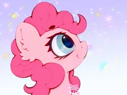 Size: 4000x3000 | Tagged: safe, artist:zokkili, derpibooru import, pinkie pie, earth pony, pony, g4, ear fluff, eyebrows, eyebrows visible through hair, female, image, jpeg, looking up, mare, profile, side view, smiling, solo