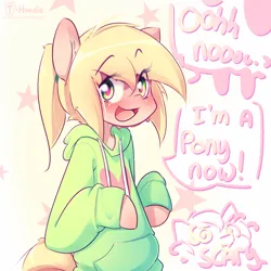 Size: 2222x2222 | Tagged: safe, artist:apony, derpibooru import, oc, semi-anthro, clothes, femboy, hoodie, image, male, png, saffe, speech bubble