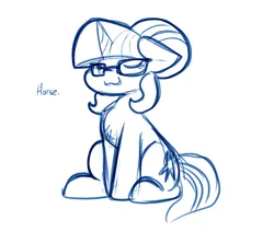 Size: 959x815 | Tagged: safe, artist:zutcha, derpibooru import, sci-twi, twilight sparkle, pony, unicorn, equestria girls, g4, chest fluff, cute, equestria girls ponified, eyes closed, female, glasses, horn, image, jpeg, mare, monochrome, simple background, sketch, solo, twiabetes, unicorn sci-twi, white background