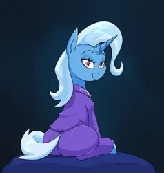 Size: 1797x1887 | Tagged: safe, alternate version, artist:moonatik, derpibooru import, trixie, pony, unicorn, g4, alternate clothes, business suit, butt, clothes, female, horn, image, looking at you, mare, plot, png, solo, suit