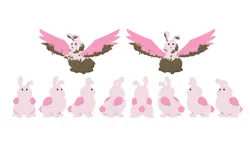 Size: 7428x4178 | Tagged: safe, derpibooru import, rabbit, g5, my little pony: tell your tale, leak, animal, attack of the bunnisus, bunnisus, download at source, downloadable, folded wings, image, lil critter workshop, mud, muddy, png, solo, spread wings, toon boom, turnaround, wings