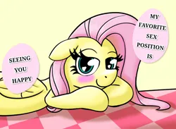 Size: 1820x1330 | Tagged: safe, artist:xppp1n, derpibooru import, ponified, pegasus, pony, bed, bedroom eyes, blushing, female, ibispaint x, image, looking at you, lying down, mare, png, simple background, solo, speech bubble, text