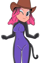 Size: 1647x2545 | Tagged: safe, artist:yaya54320bases, derpibooru import, cat, human, equestria girls, g4, base used, calamity, catsuit, cowgirl, fortnite, image, png, simple background, solo, white background