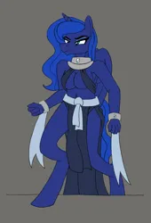 Size: 1020x1500 | Tagged: suggestive, artist:supra80, derpibooru import, princess luna, alicorn, anthro, unguligrade anthro, g4, absolute cleavage, bocas top, bracelet, breasts, busty princess luna, cleavage, clothes, collar, female, image, jewelry, loincloth, png, solo, solo female, wings