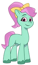 Size: 383x651 | Tagged: safe, derpibooru import, pegasus, pony, g5, my little pony: tell your tale, female, image, looking at you, mare, minty skylark, png, simple background, smiling, solo, transparent background