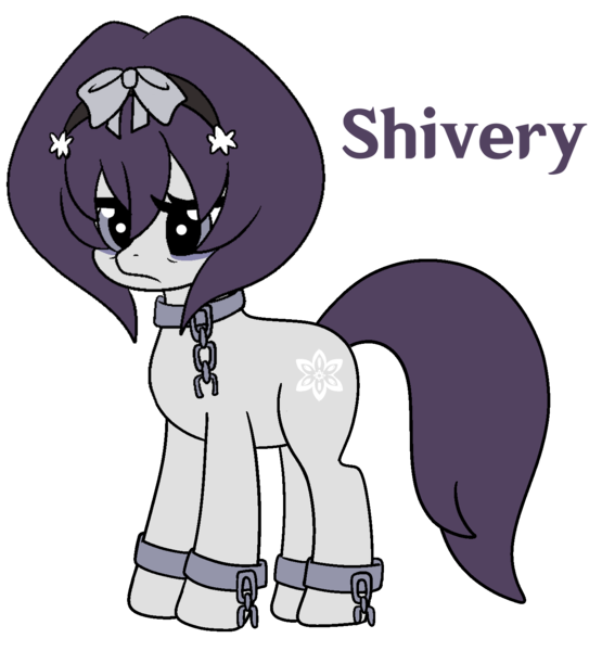 Size: 1397x1511 | Tagged: safe, artist:shivery, derpibooru import, oc, oc:shivery, bags, bags under eyes, bow, chains, headband, image, png, purple hair, snow, snowflake