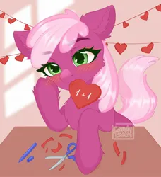 Size: 1866x2048 | Tagged: safe, artist:candybun, ponerpics import, cheerilee, pony, female, heart, holiday, image, jpeg, mare, valentine's day