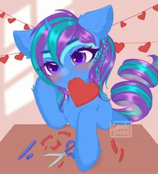 Size: 1866x2048 | Tagged: safe, artist:candybun, ponerpics import, oc, unofficial characters only, pony, female, heart, holiday, image, jpeg, mare, valentine's day