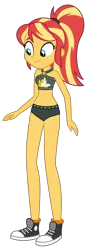 Size: 1300x3696 | Tagged: safe, artist:megalayed, derpibooru import, sunset shimmer, human, equestria girls, g4, clothes, converse, image, png, shoes, simple background, solo, swimsuit, transparent background