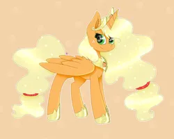 Size: 2500x2000 | Tagged: safe, artist:kathepart, derpibooru import, applejack, alicorn, g4, alicornified, clothes, collar, crown, image, jewelry, looking at you, png, race swap, regalia, shoes, simple background, solo