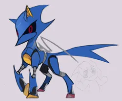 Size: 2048x1686 | Tagged: safe, artist:ne0-metal, derpibooru import, ponified, pony, robot, robot pony, concave belly, image, metal sonic, png, simple background, slender, sonic the hedgehog (series), thin, white background