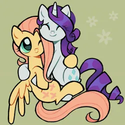 Size: 2018x2018 | Tagged: safe, artist:kickaroc, derpibooru import, fluttershy, rarity, pegasus, unicorn, g4, female, flarity, horn, hug, image, jpeg, lesbian, shipping