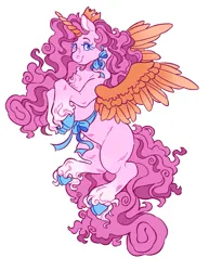 Size: 1577x2048 | Tagged: safe, artist:cocopudu, derpibooru import, oc, oc:princess wannabe, unofficial characters only, earth pony, pony, alicorn costume, chest fluff, clothes, cloven hooves, colored pupils, costume, fake horn, fake wings, female, image, looking at you, mare, not pinkie pie, paper crown, png, rearing, signature, simple background, smiling, smiling at you, solo, unshorn fetlocks, white background