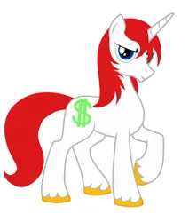 Size: 931x1094 | Tagged: safe, artist:kingofmlp, artist:liamkeel, ponerpics import, oc, oc:lmoney, pony, celestia child, celestia son, creator:liamkeel, handsome, image, jpeg, l money, l. money, lmoney, male, money family red hair, money family red mane, prince little money, prince little sun money i., reboot, stallion, 👑🦄♥️🤍💄🦑