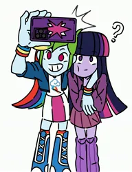 Size: 2538x3309 | Tagged: safe, artist:zsfmarcy0803, derpibooru import, rainbow dash, twilight sparkle, human, equestria girls, g4, female, image, jpeg, lesbian, shipping, simple background, twidash, white background