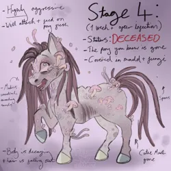 Size: 2048x2048 | Tagged: grimdark, artist:flitterjitters, derpibooru import, pinkie pie, pony, undead, zombie, g4, alternate design, alternate universe, colored hooves, drool, hooves, image, infection au, jpeg, multicolored hooves, mushroom, pinkamena diane pie, solo