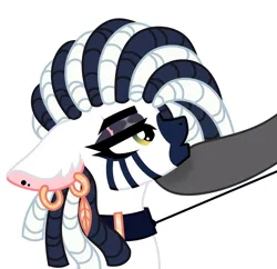 Size: 3000x2900 | Tagged: suggestive, derpibooru import, oc, oc:cedella, zebra, braid, collar, ear piercing, earring, female, green eyes, image, jewelry, leash, makeup, piercing, png, scar, solo, zebra oc