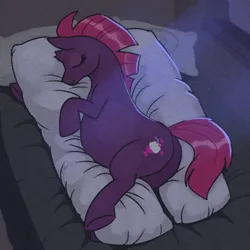 Size: 1200x1200 | Tagged: safe, anonymous artist, derpibooru import, tempest shadow, pony, unicorn, fanfic, fanfic:short stories about fizzle before she pops, g4, bedroom, body pillow, broken horn, cover art, cute, eyes closed, fanfic art, horn, image, lying down, no source available, png, pregest shadow, pregnant, side, sleeping, smiling, solo, story included, tempest's cutie mark, tempestbetes, window