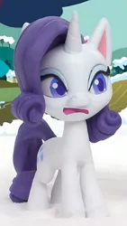Size: 790x1396 | Tagged: safe, derpibooru import, screencap, rarity, pony, unicorn, g4, my little pony: pony life, my little pony: stop motion short, cropped, horn, image, png, snow, solo