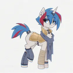 Size: 2000x2000 | Tagged: safe, artist:scheadar, derpibooru import, oc, oc:relache, pony, unicorn, horn, horn ring, image, jewelry, jpeg, punk, ring