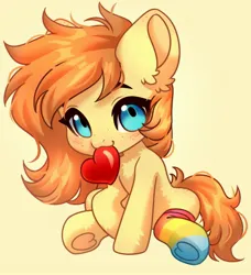 Size: 1973x2160 | Tagged: safe, artist:konejo, derpibooru import, pony, g4, :3, chest fluff, clothes, commission, ear fluff, fluffy, heart, image, jpeg, looking at you, mouth hold, simple background, sitting, socks, solo, tail, underhoof, ych result