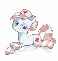 Size: 2478x2627 | Tagged: safe, artist:izuchi, derpibooru import, nurse redheart, g4, hat, image, jpeg, nurse, nurse hat, simple background, solo, white background