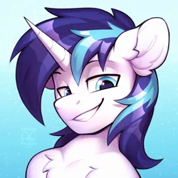 Size: 900x900 | Tagged: safe, artist:argigen, derpibooru import, shining armor, pony, unicorn, g4, chest fluff, ear fluff, horn, image, jpeg, looking at you, smiling, smiling at you, solo