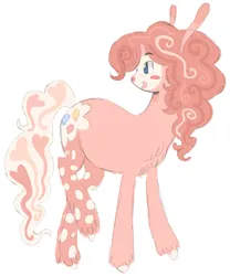 Size: 1763x2119 | Tagged: safe, artist:garlicrrow, derpibooru import, pinkie pie, earth pony, pony, g4, :p, alternate design, big ears, blush lines, blush sticker, blushing, chest fluff, closed mouth, clown, clown makeup, clown nose, colored hooves, curly mane, eyebrows, female, full body, heart, heart mark, hooves, image, leg markings, looking back, mare, png, raised leg, red nose, redesign, simple background, smiling, solo, standing, tail markings, tongue out, unshorn fetlocks, white background