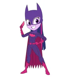 Size: 7685x9025 | Tagged: safe, artist:dead82, derpibooru import, twilight sparkle, equestria girls, g4, batgirl, dc comics, female, image, jpeg, simple background, superhero, superhero costume, tara strong, voice actor joke, voice actor reference, white background